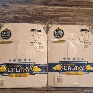 Authentic Galaxy School Uniform White Short Sleeve Polo Shirt Sz 18 NEW (2 Pack)